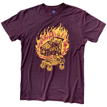 Load image into Gallery viewer, flaming shopping cart graphic t shirt