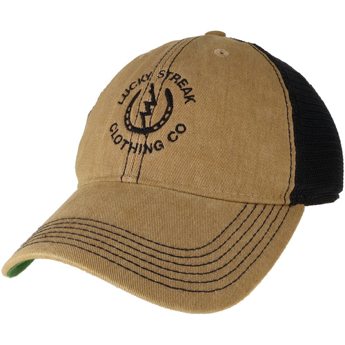 BRAND NEW! LS Trucker Hat Khaki & Black